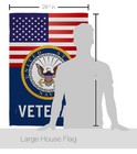 Us Navy Veteran House Flag Double-sided Made In Usa 28 X 40