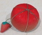 Vintage Sewing Tomato Pin Cushion With Strawberry Pin Sharpener 