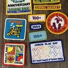 Vintage 90 s 1990 s Brown Girl Scouts Brownie Sash   Patch Lot Patches