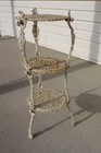 Antique Victorian Style Ornate Rustic Cast Iron Three Tier Plant Stand