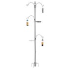 93inch Iron With Six Hooks  With Bird Feeder Black Courtyard Bird Feeder