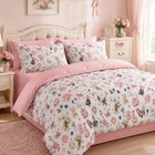 Ccoutuechen Kids Pink Comforter Set Twin Size - 5 Piece Bed In A Bag