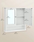 Bathroom Medicine Cabinet With Mirror Wall Mounted 2 Door Storage Cabinet White
