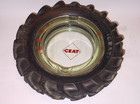 Vintage Old Advertising Tyre Shape Glass   Rubber Ashtray Ceat Tractor Tyre 1960