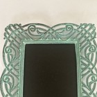 Vintage Teal Cast Metal Iron Picture Photo Frame Ornate Filigree 8x10 5x7 Pic