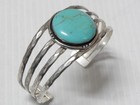 Btfl Stone - Vintage Antique Navajo Indian Sterling Silver Turquoise Bracelet
