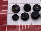 Lot Of Vtg Antique Victorian Black Glass Button Hat Slag Faceted 1 2  3 4  Shank