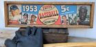 1953 Topps Antique Style Art Wood Baseball Card Advertising Trade Sign 4x16