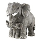 Elephant Statue - Elephant Decor - Mom Gifts - Brown Father And Child Elephant