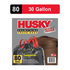 Large Trash Bags  30 Gallon  80 Black Bags Unscented  Tear-resistant  Drawstring