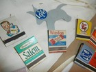 Vintage Junk Drawer Lot Coins Pa Advertising Cards Pins Milk Trigger Keychains