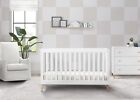 Delta Children Essex 4-in-1 Convertible Baby Crib  Bianca White With Natural