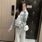 Thom Browne Women s Down Hooded Coat Knit Coat