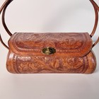 Beautiful Vintage Casa Arve Hand-tooled Leather Handbag     Made In Mexico