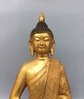 15 2 old Dynasty Buddhism Tibet Temple Bronze 24k Gilt Shakyamuni Buddha Statue 