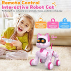 Robot Cat Interactive Toys For Girls  Remote Control Electronic Pink Kitty Pets