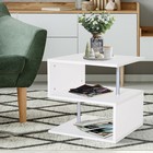 3 Tier S-shaped Coffee End Side Table With Storage Shelf For Living Room Bedroom