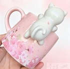 Starbucks 13oz Pink Sakura Ceramic Mug Cherry Blossom Print Home Coffee Gift Cup