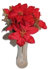 Set 2 X 14  Wedding Christmas Bush Of Poinsettia Flowers  Gold Accent  Decor