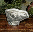 Prim Antique Vtg Tin Style Chick Chicken Silver Resin Chocolate Mold Decoration