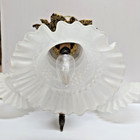 Vintage Art Nouveau Deco Style Brass 3 Arm Ceiling Light Fixture French Italian