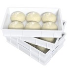 4pack Plastic Commercial Pizza Dough Proofing Box Stackable Tray Container White
