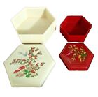 Vintage 1970 s Plastic Hexagon Jewelry Trinket Box Nesting 2 Sets  4 Boxes 