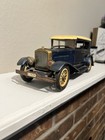 Vintage Made Japan S-1925 Tin Litho Blue White Hard Top Sedan Friction Toy Car 