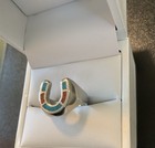 Horseshoe Ring With Turquoise And Coral Inlay 