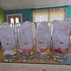 Lot Of Four Vintage Care Bears Glasses From Pizza Hut