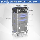 18 Inch Flat Top Tool Box   Stackable Modular Tool Organizer Box Storage Syst   