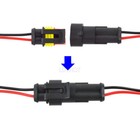 20pcs 2pin Way Car Waterproof Male Female Electrical Connector Plug Wire Kit Set