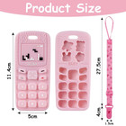 Baby Teether Toys  Silicone Baby Teething Toys Phone Shape With Pacifier Clip  S