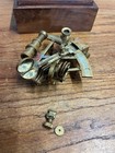 Vintage Natutical Maritime Sextant Brass Model Miniature In Wood Box