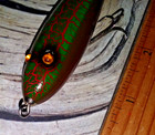 Better    Nice Rc A-1 Japan Vintage Wood Lure Glass Eyes Green Crackel 4  2001-2