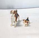 Pair Of Vintage Bone China Porcelain Beagle Dogs Figurines Japan