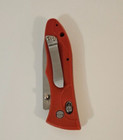 Karate Martial Arts Safety Metal Training Folding Knife Folder Trainer Red