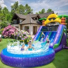 Commercial Inflatable Bounce House Dual Water Slide W  Big Pool For Kids Adults