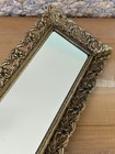Vtg Mirrored Vanity Perfume Tray Grannycore Cottagecore 6 X 12 Rectangle Gold