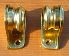  2  Vintage Antique Heavy Duty Solid Brass 1 2  Cafe Rod Barrel Brackets Outside