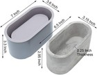 Silicone Planter Mold For Cement Oval Concrete And Form Flower Grey 