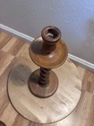Vtg Barley Twist Taper Candle Holders Wood Set Of  2 Tall 14 5   