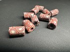 Set Of 5 Antique Venetian Millefiori Trade Beads Rare African Glass Cylinder Be