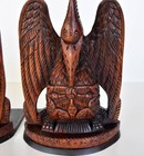 Antique   Vintage Hand Carved Solid Wood Bookends Bird Feeding Chick
