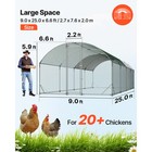 Uimoso Large Metal Walk-in Chicken Coop With Dome Roof  9x25x6 6 Ft Poultry Run