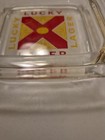 Vintage Lucky Lager  Glass  Ashtray Square Beer Advertising Collectible