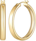 30mm 14k Gold Plated Hoop Earrings For Women     Premium Statement