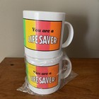 Two  3 5    Plastic Life Saver Candy Mugs New Transplant Services Dallas Texas