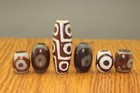 6pc Tibetan Prayer Dzi Bead Old Agate Amulet Gzi Pendant Antique L314