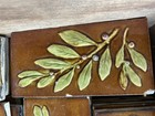 Antique Belgian Floral Tile 3x6 Hemixem Maker   s Mark Green Leaves Red Berries